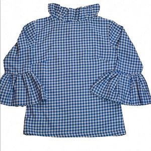 Elizabeth Wilson Catherine Top (ruffle blue gingham) Size: Large
